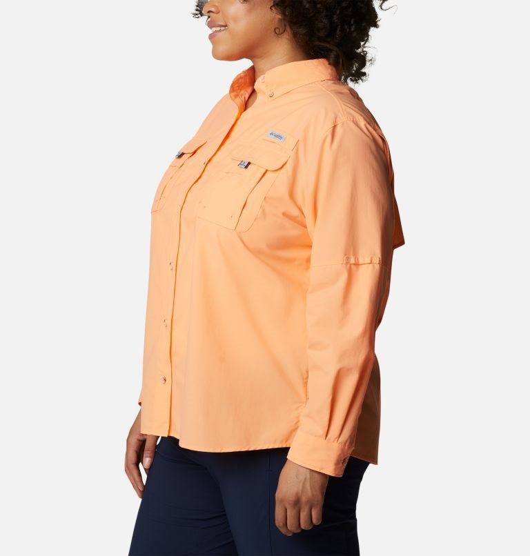 Camasa Columbia PFG Bahama Long Sleeve Dama Portocalii | Plus Size PV1ZAQS70